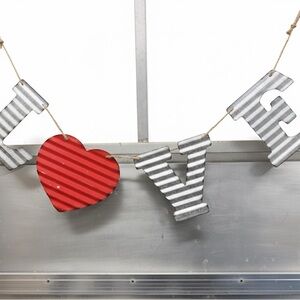 Red and Silver LOVE Wall Decor